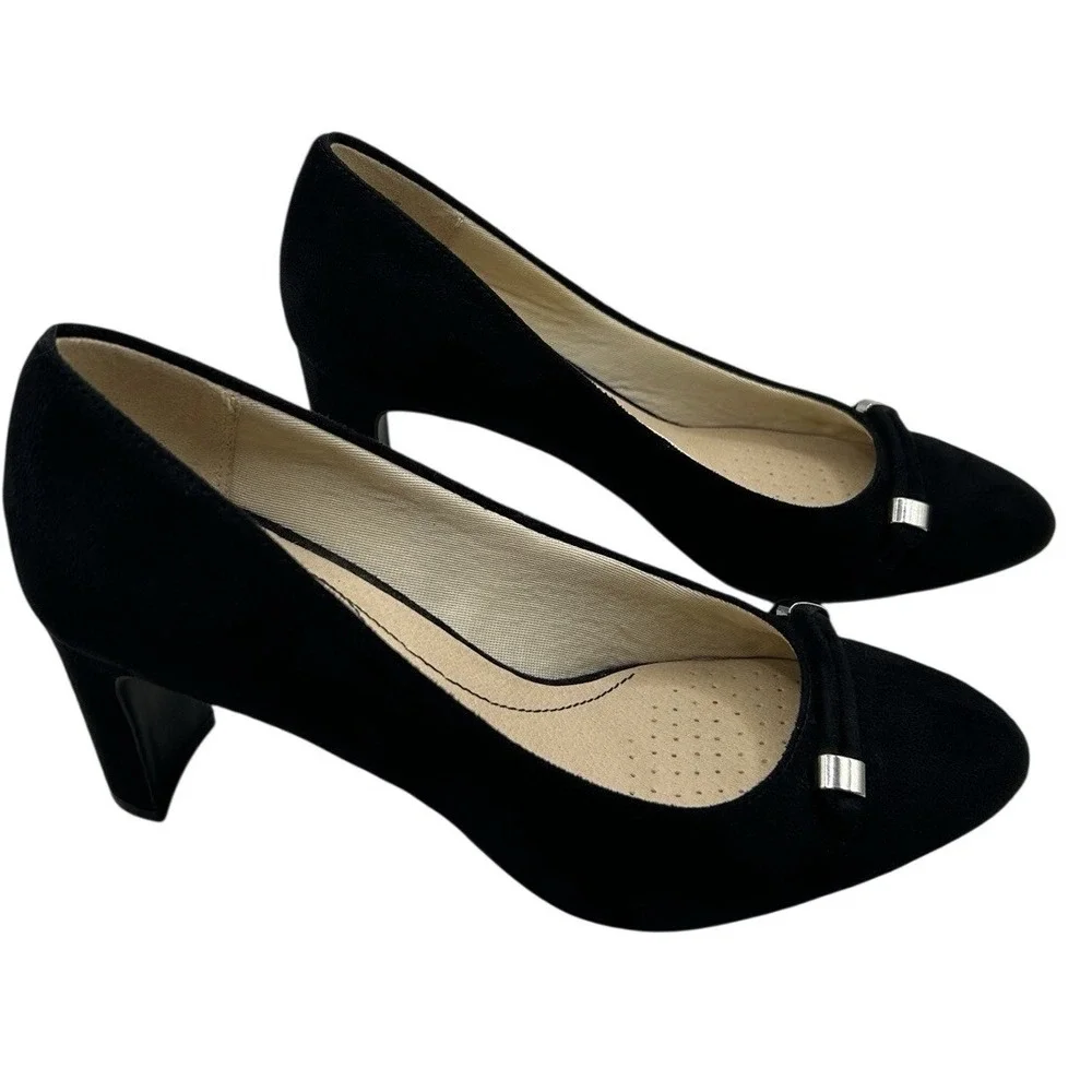 LifeStride Gianna Black Low Heel Pumps 9W Comfort Career Work Capsule‎ Church